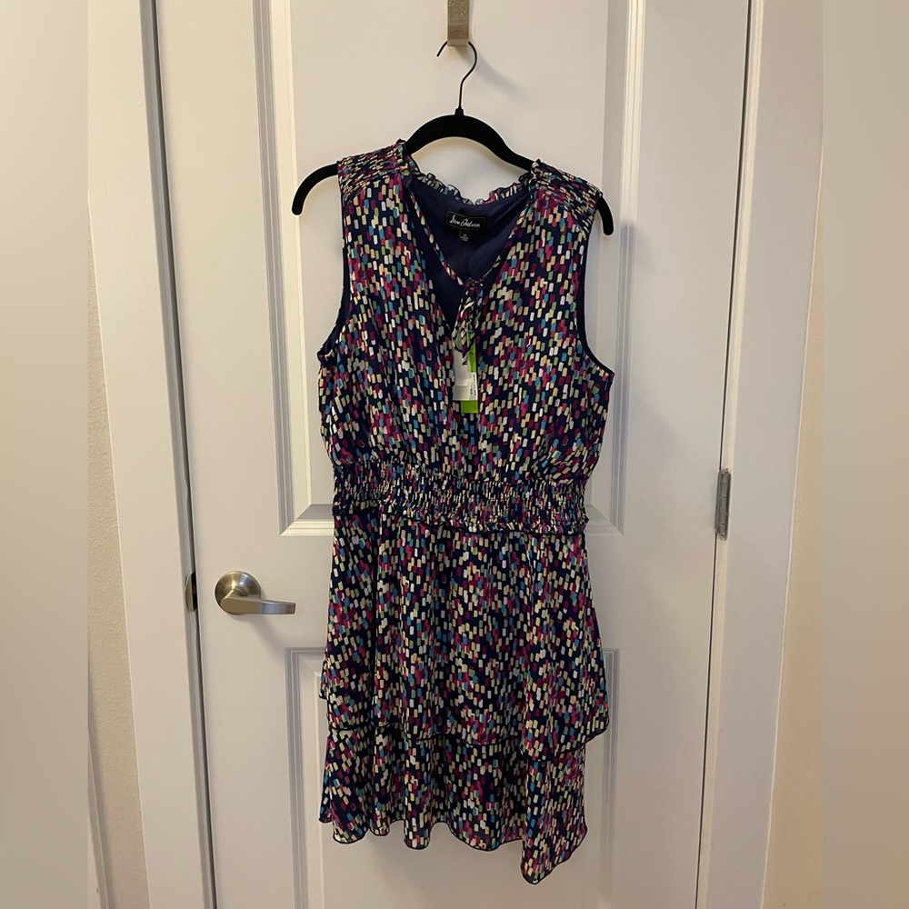 Sam Edelman Navy Multi Print Dress (Size 12 NWT)